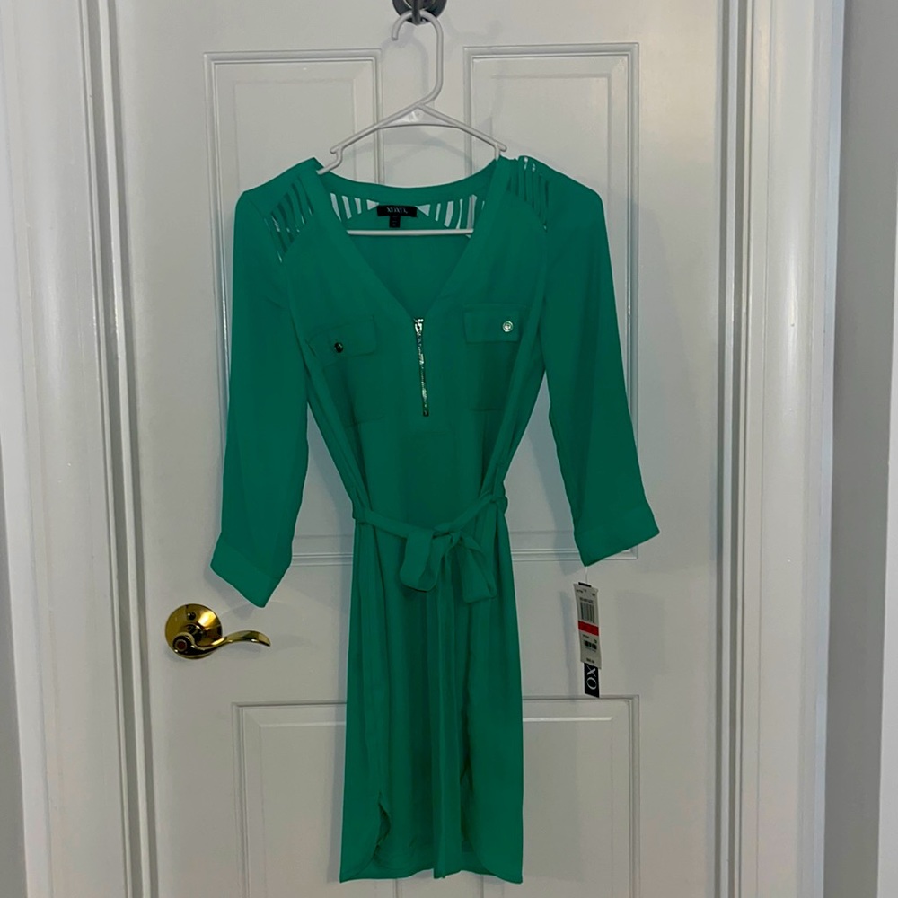 XS Green 3/4 sleeve Dress